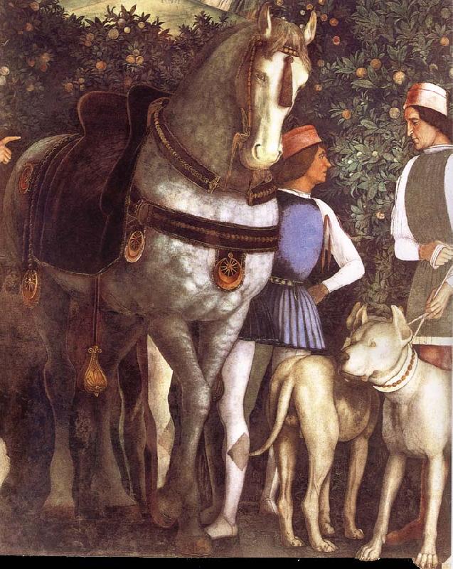 Andrea Mantegna Servant with horse and dog France oil painting art